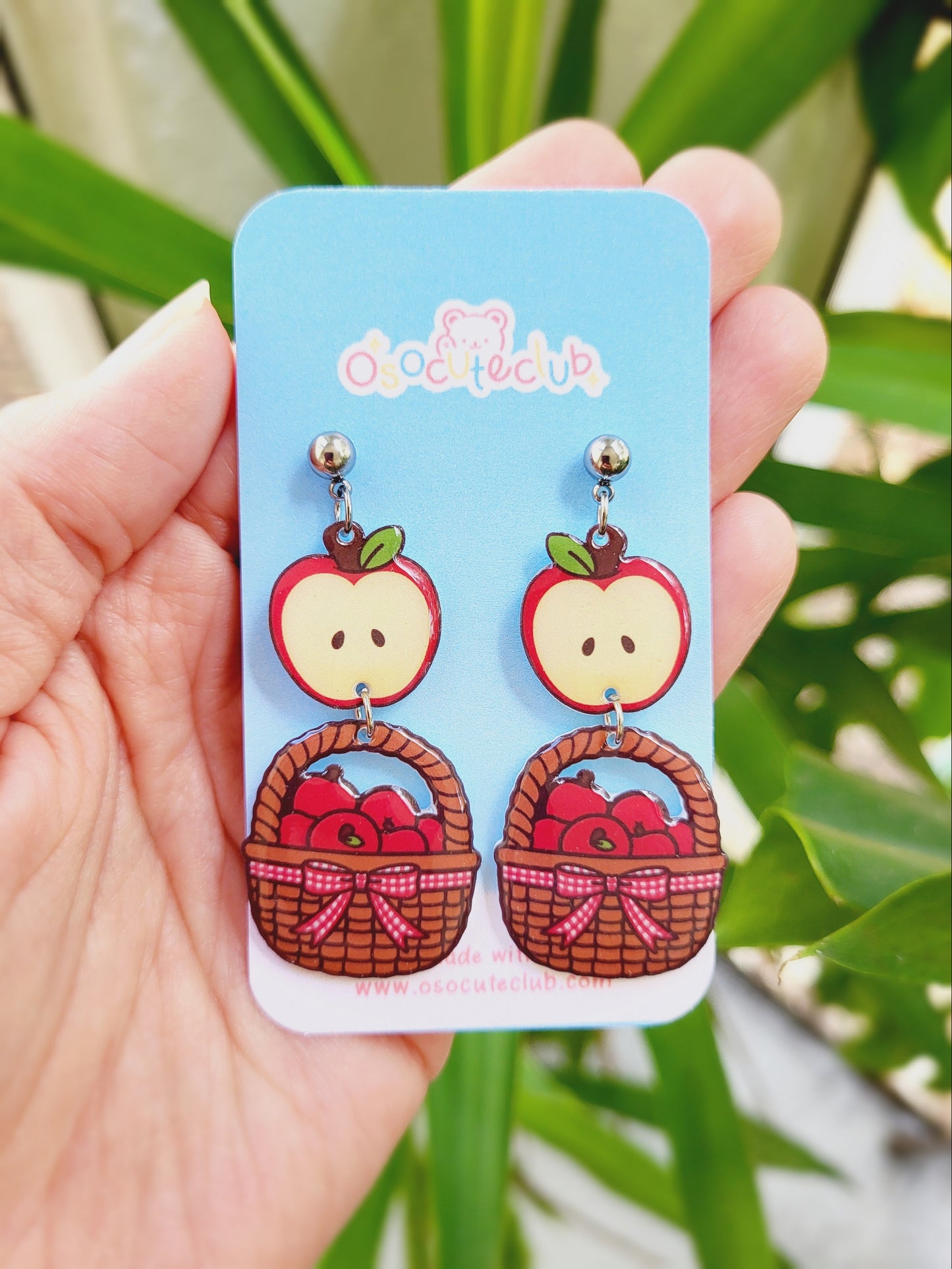 Apple Basket Drop Earrings