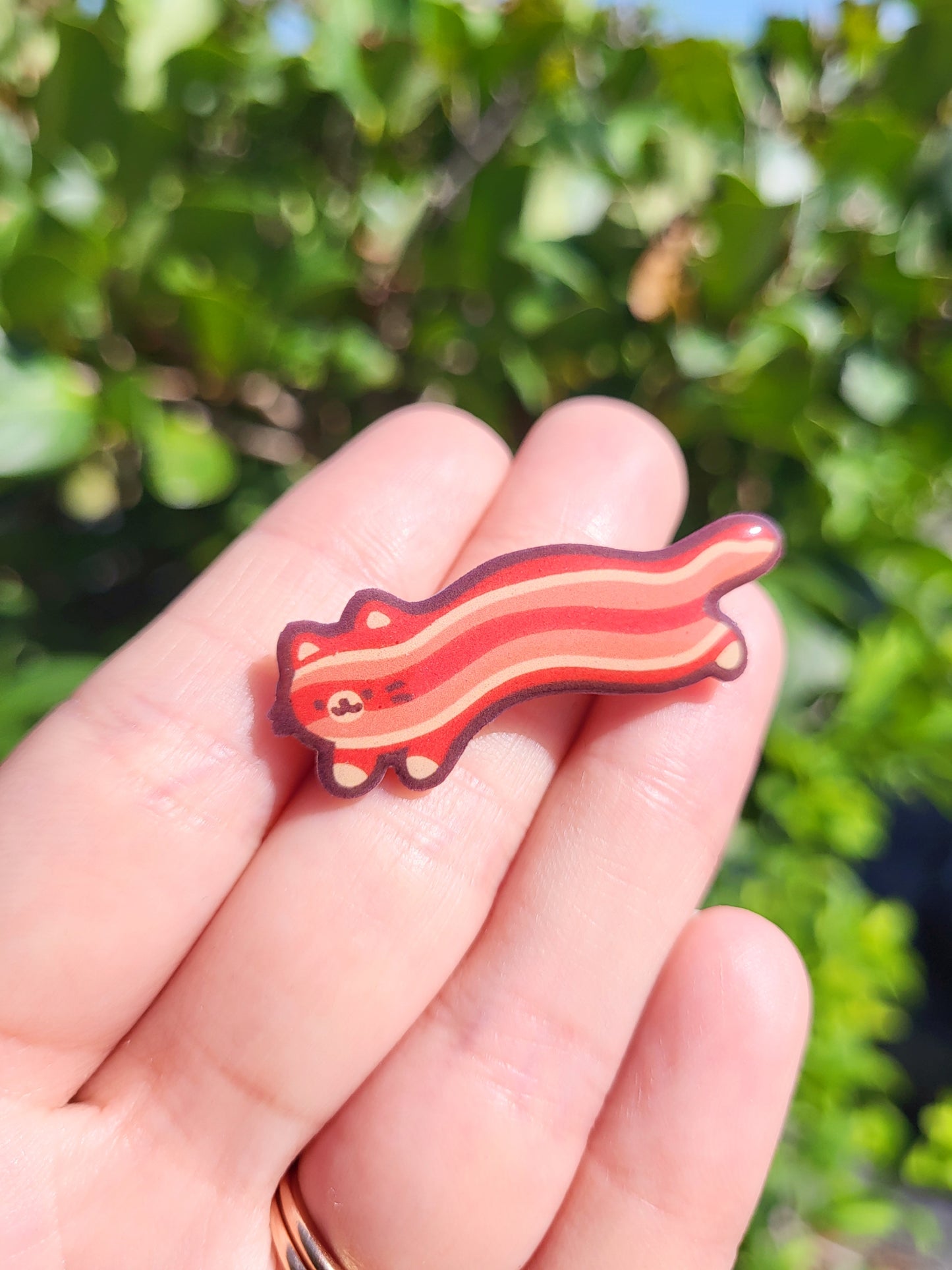 Bacon Cat Pin