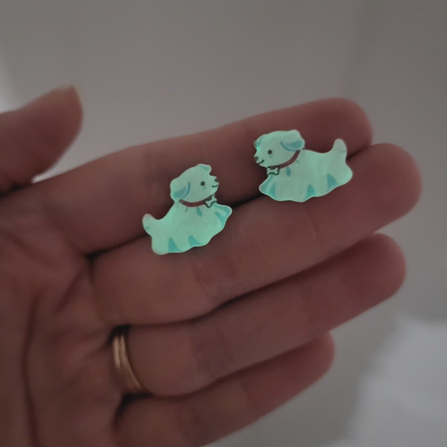 Ghost Dog Studs (Glows in the dark)