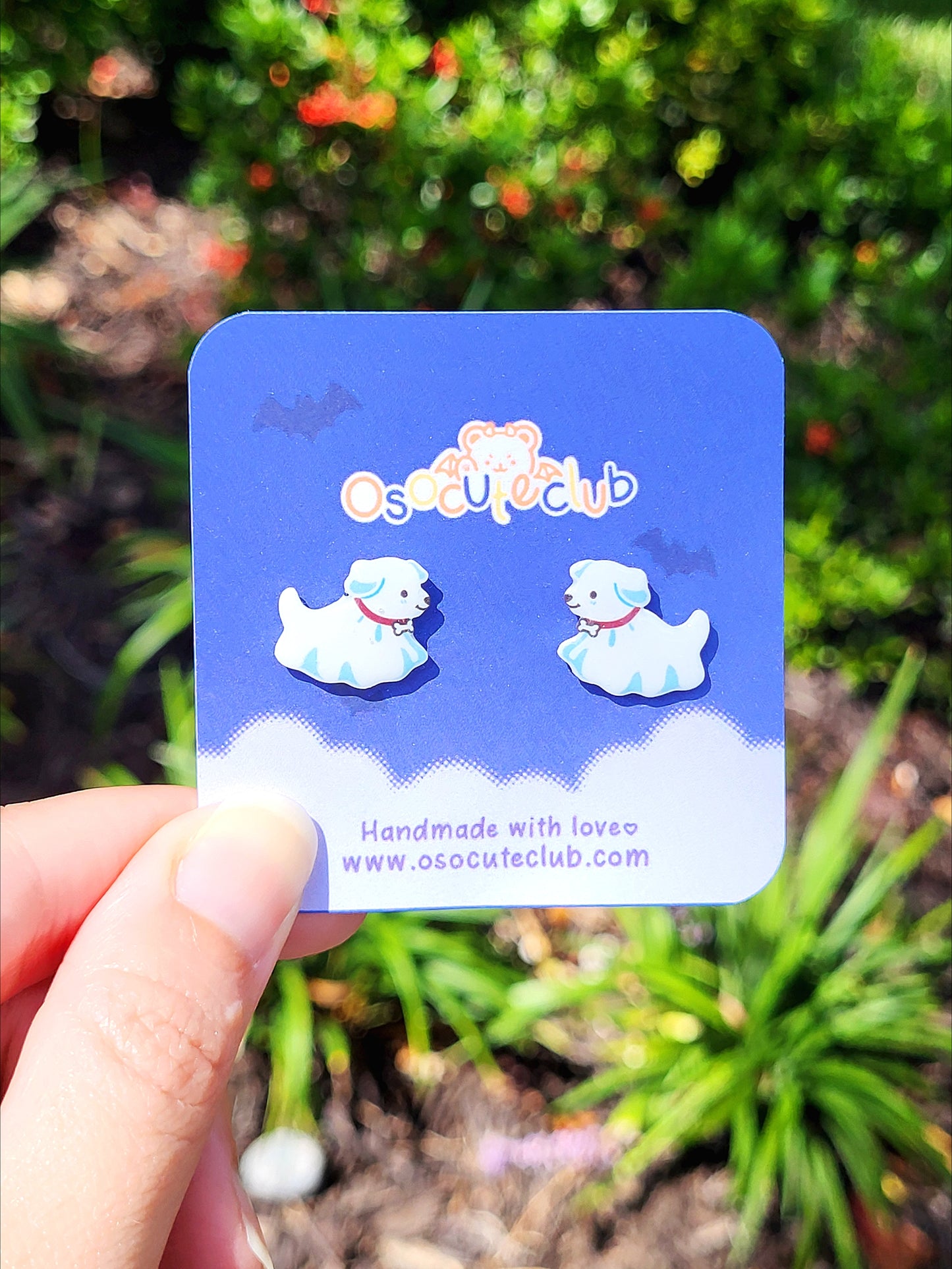 Ghost Dog Studs (Glows in the dark)