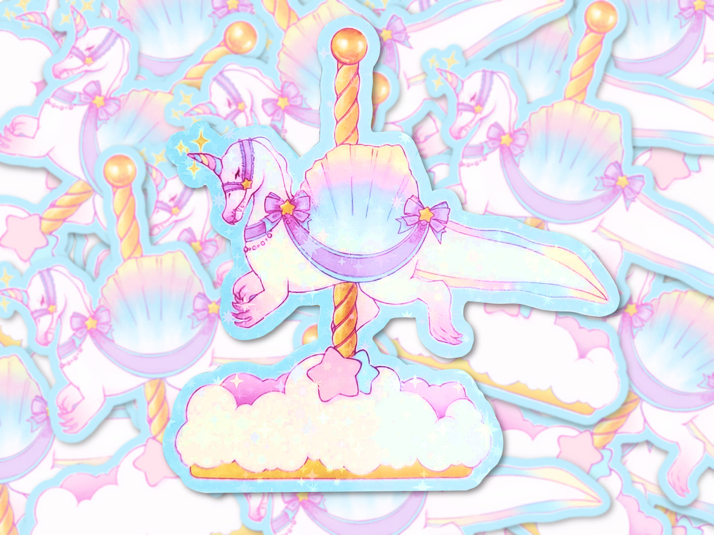 Spinosaurus Carousel Sparkly Sticker