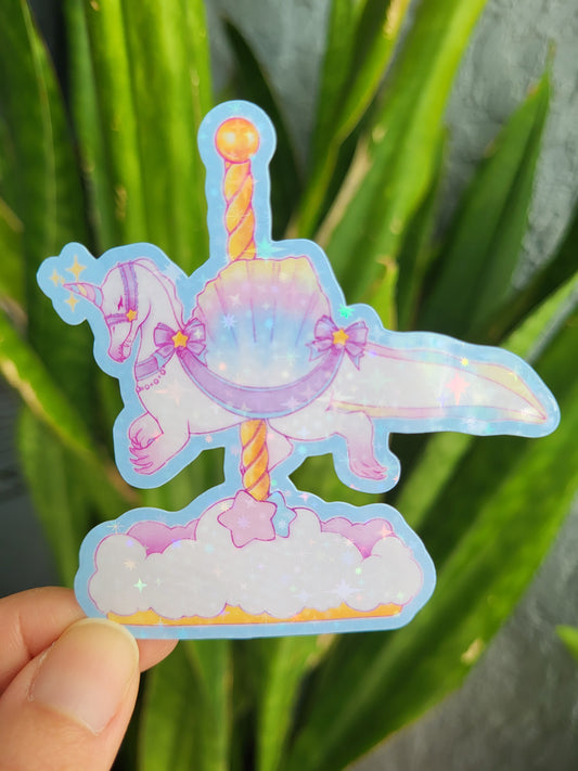 Spinosaurus Carousel Sparkly Sticker
