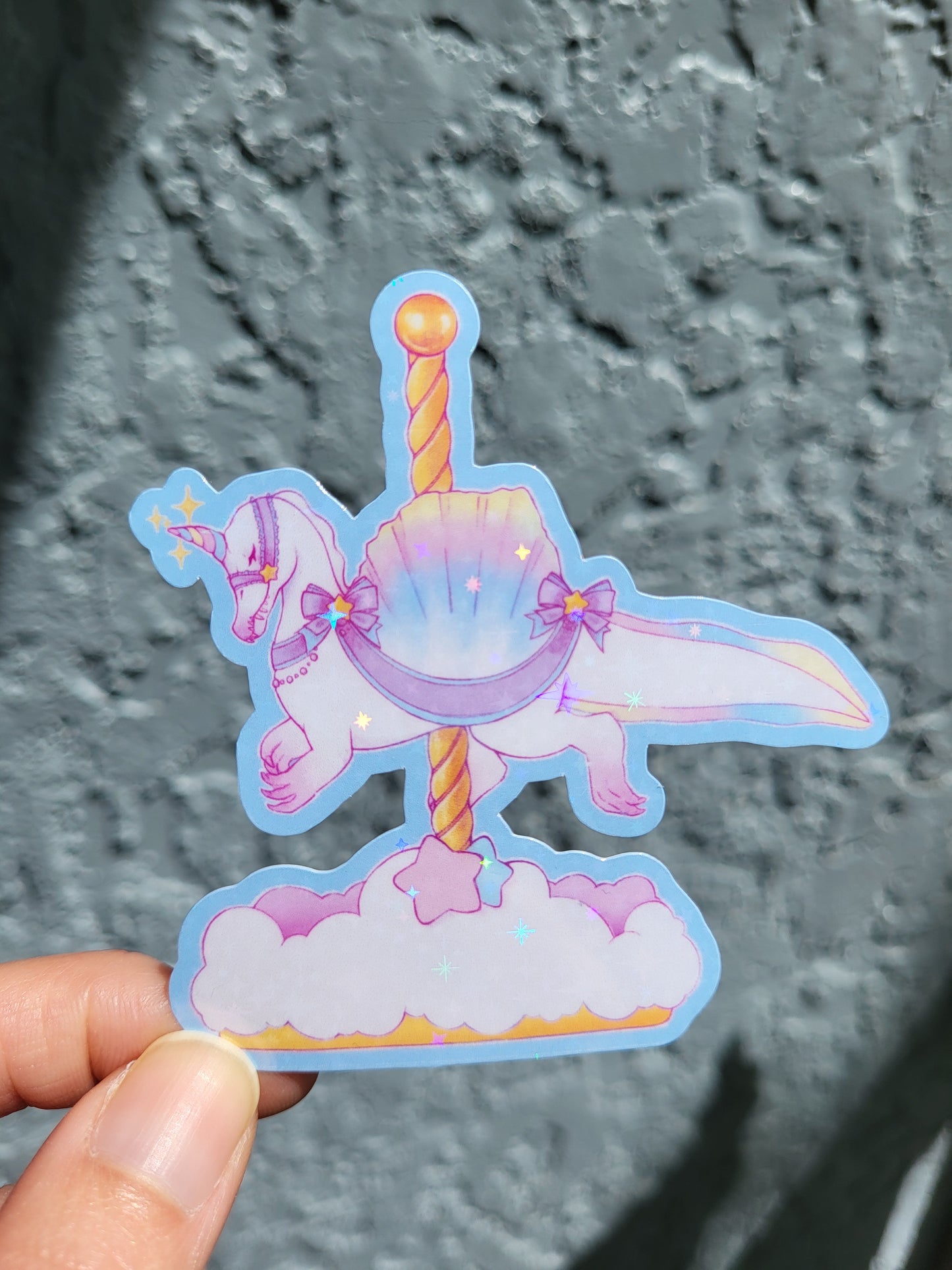 Spinosaurus Carousel Sparkly Sticker