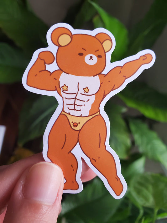 Buff Bear Vinyl Sticker