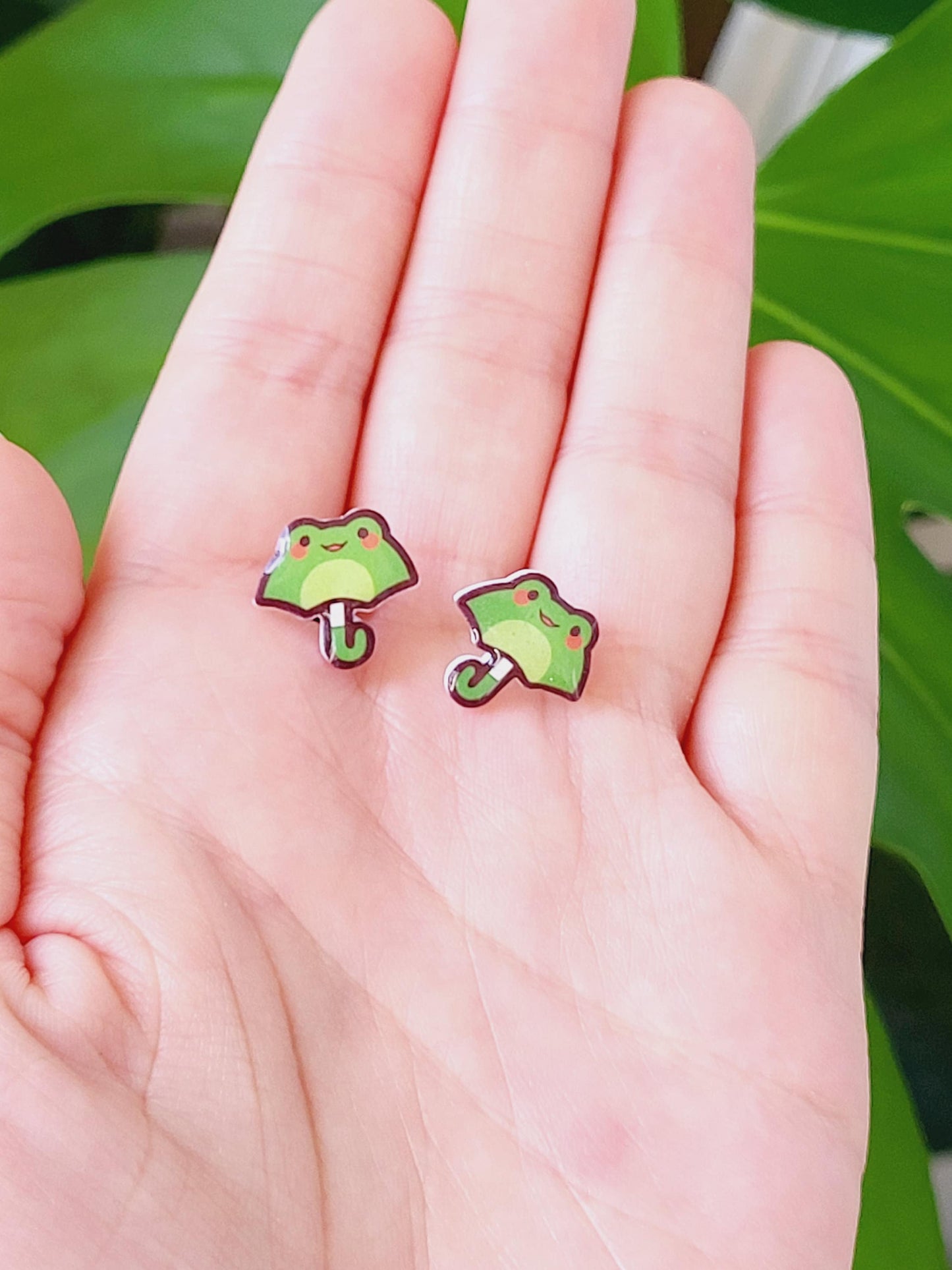 Frog Umbrella  Earrings