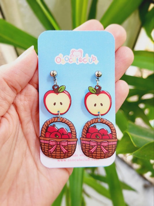 Apple Basket Drop Earrings