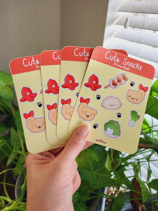 Cute Snacks Sticker Sheet