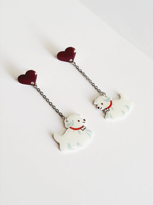 Ghost Dog Drop Earrings